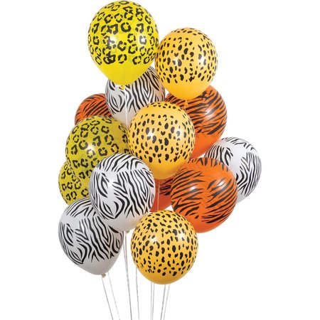 CREATIVE CONVERTING Animal Print Balloons, 12", 180PK 355782